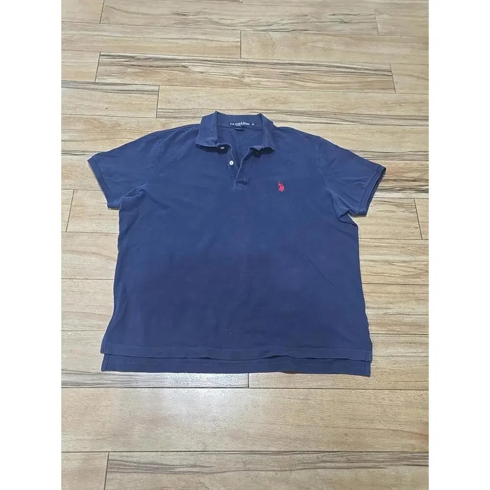 U.S. Polo Assn Ralph Lauren Shirt Mens Size X Big‎ Black Short Sleeve 2 Button